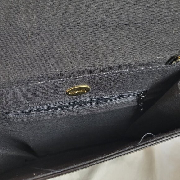 Lauren Ralph Lauren Bag Black Canvas Designer Shoulder Single Strap Brown Classi - Picture 10 of 13